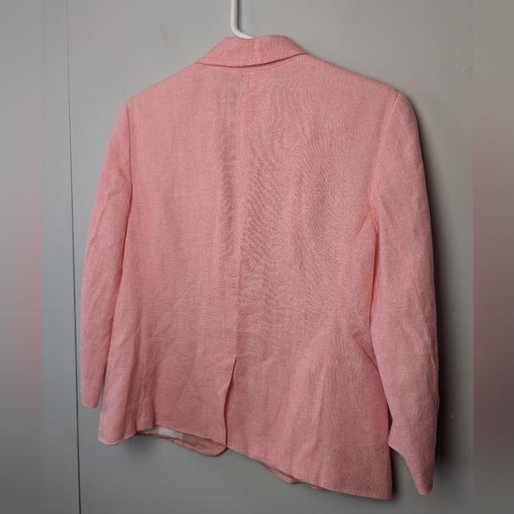 TALBOTS Women Blazer mix of Linen Cotton Pink salmon color size 8 - Picture 7 of 9